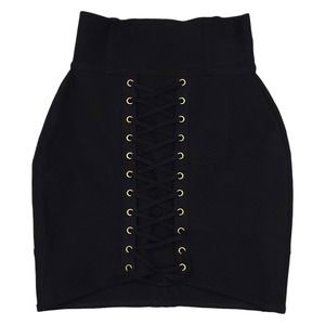 House of CB London Skirt Womens Small Black Bodycon Mini